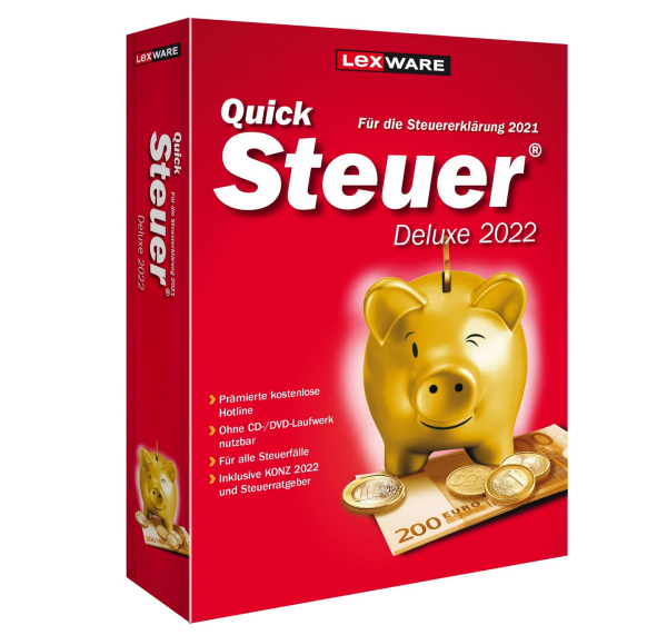 Lexware Quicksteuer Deluxe 2022 | für die Steuererklärung 2021