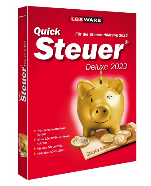 Lexware Quicksteuer Deluxe 2023 | für die Steuererklärung 2022