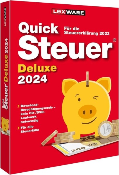 Lexware Quicksteuer Deluxe 2024 | für die Steuererklärung 2023